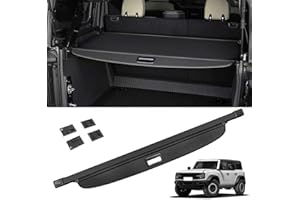 Trunk Cargo Cover for Ford Bronco Accessories 2021 2022 2023 2024 2025 4-Door, Retractable Trunk Cover Security Shade Cargo C