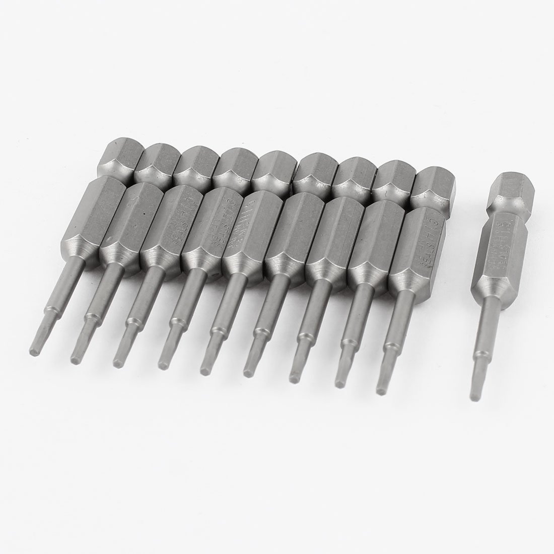 Sourcingmap 7mm Shank 1.5mm Tip Hexagon Hex Magnetic Screwdriver Insert Bit 10 Pcs