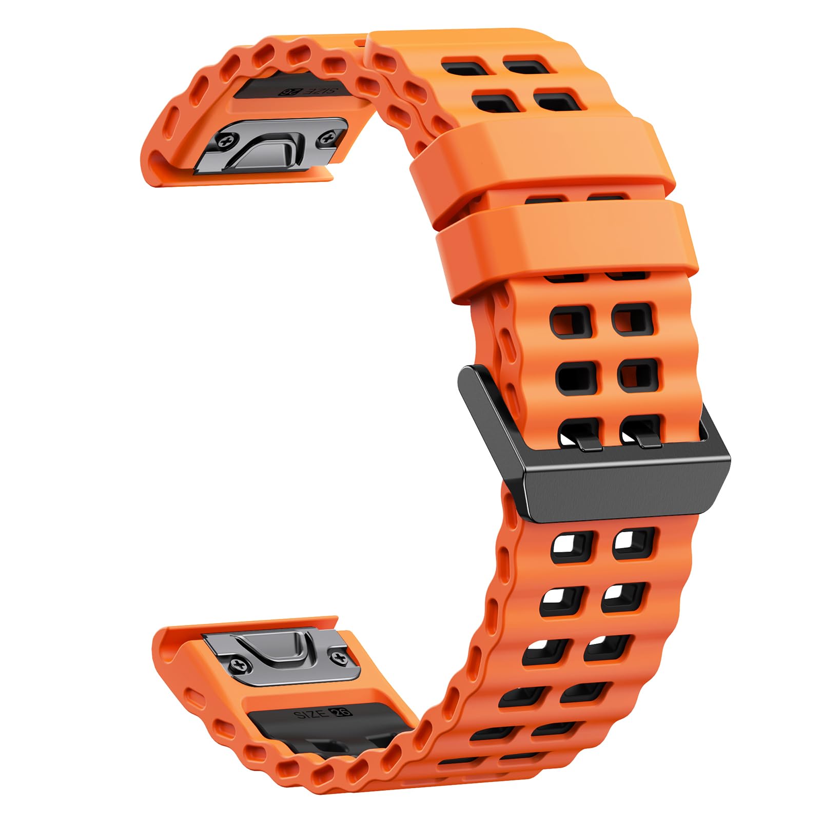 Quickfit 26mm Watch Bands for Garmin Fenix 8 51mm/7X/6X/5X, Sports Ocean Silicone Bands Compatible with Garmin Fenix 8 Pro 51mm/7X Pro/6X Pro/5X Plus/3/3HR/Descent MK1/MK2i Smartwatches