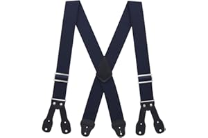 Suspender Store 2-Inch Wide Low-Stretch Logger Suspenders - Industrial Button - 5 Colors & 4 Sizes Including Big & Tall
