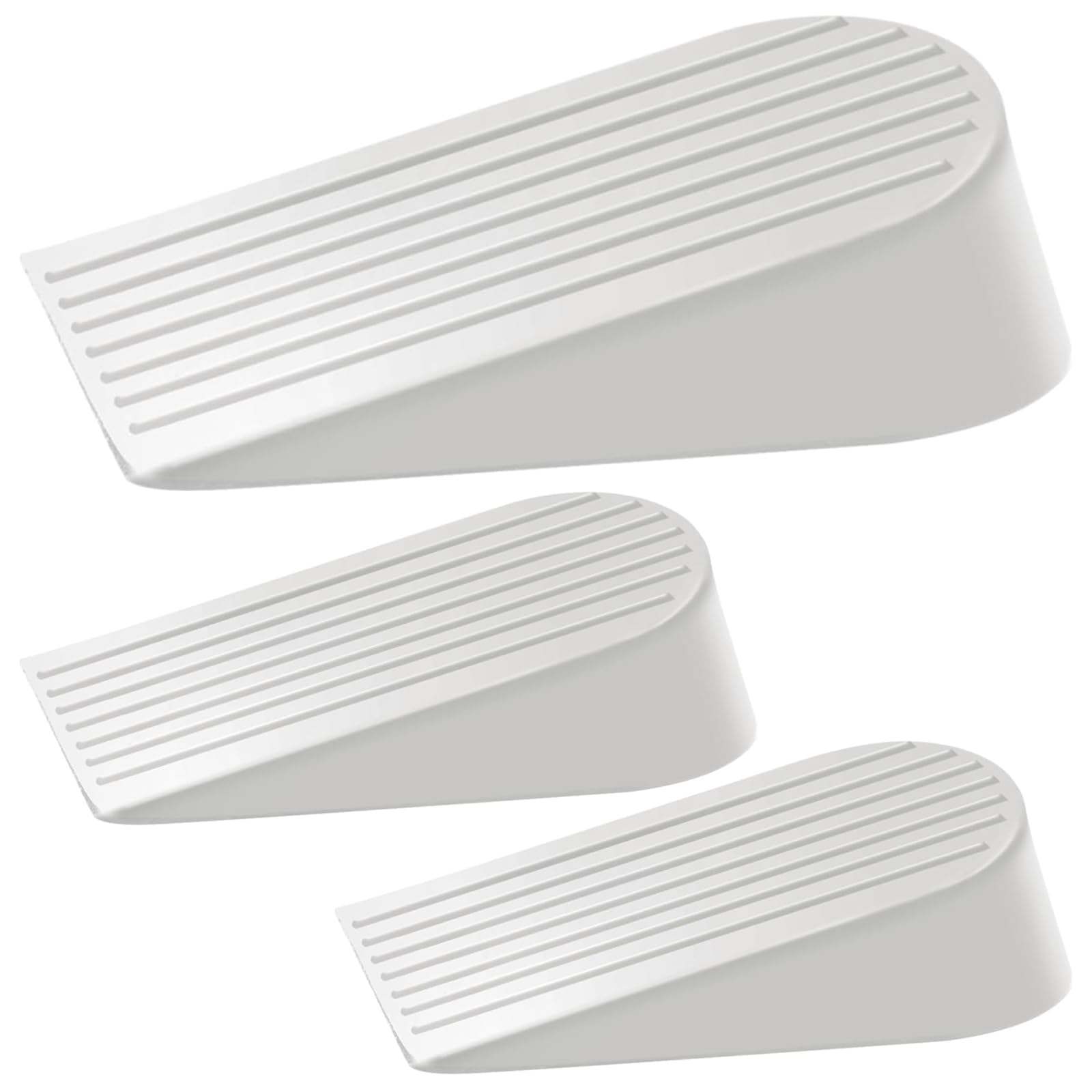 Door Stopper Wedges White Pack of 3,Extra Large Door Wedge Heavy Duty,Rubber Door Stop Indoor,No Slip Doorstop for All Type of Floor, Home, Office