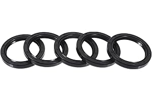 RATCHROLL Universal Oil Seal TC Double Lip W Steel Spring Seal Ring Rotary Shaft Seal 42x55x7mm High Pressure NBR Rubber Black 5 Pcs