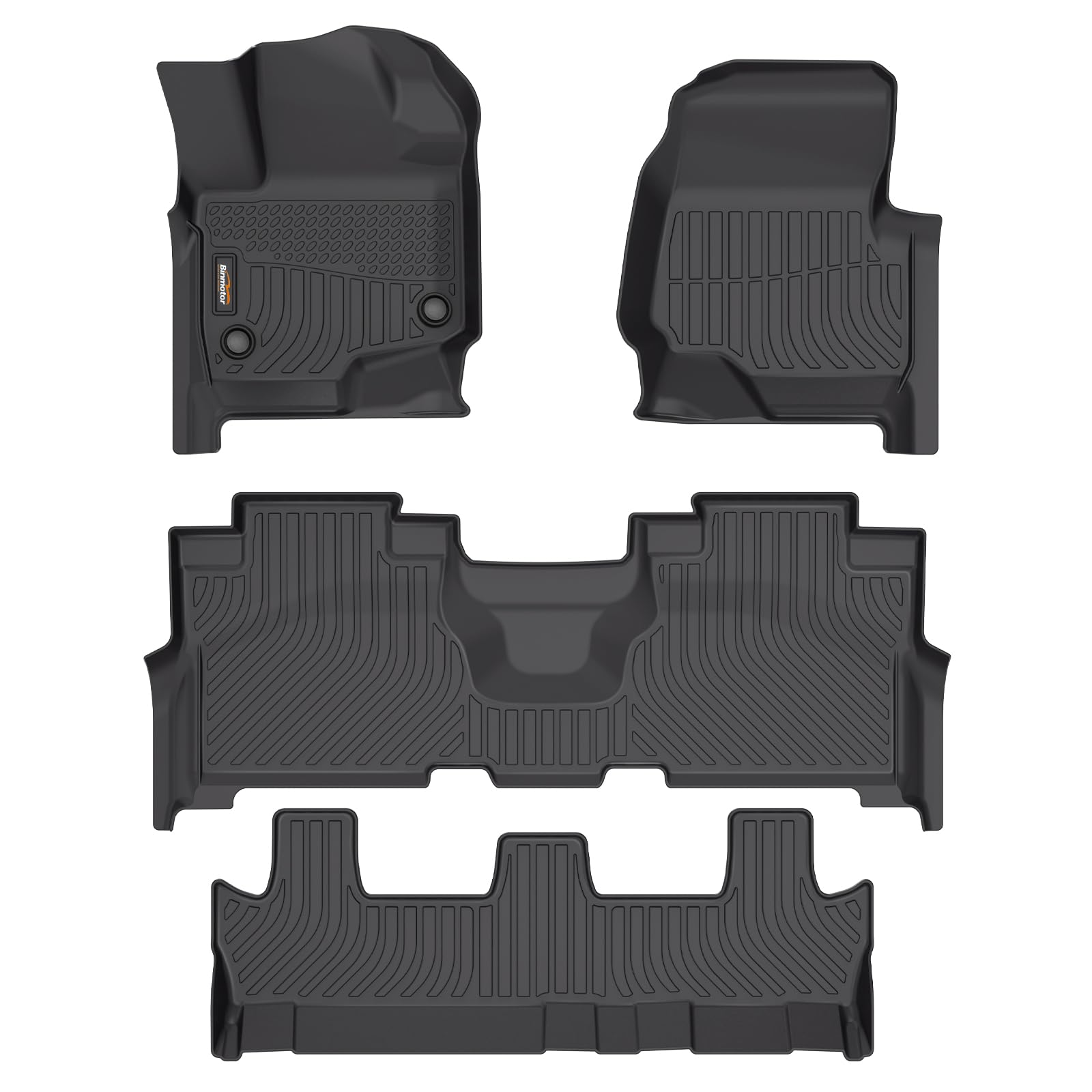 Binmotor-Floor Mats for Ford Expedition Max 2021-2026 (Only for 8 Seats with 2nd Row Bench Seat), TPE All Weather Car Mat for Ford Expedition Max Accessories Image