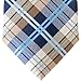 Retreez Elegant Plaid Check Woven Microfiber Men's Tie - Navy Blue and Khaki