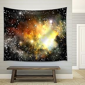 Colorful Space Nebula (Abstract Universe Background) - Fabric Wall Tapestry Home Decor - 51x60 inches