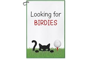 DYJYBMY Looking for Birdies Funny Printed Golf Towel for Golf Bags with Clip, Funny Cat Golf Towel Gifts for Men Women Cat Lover Mam Aunt Sister, Fun Novelty Towels for Women Mom Sister BFF Friend