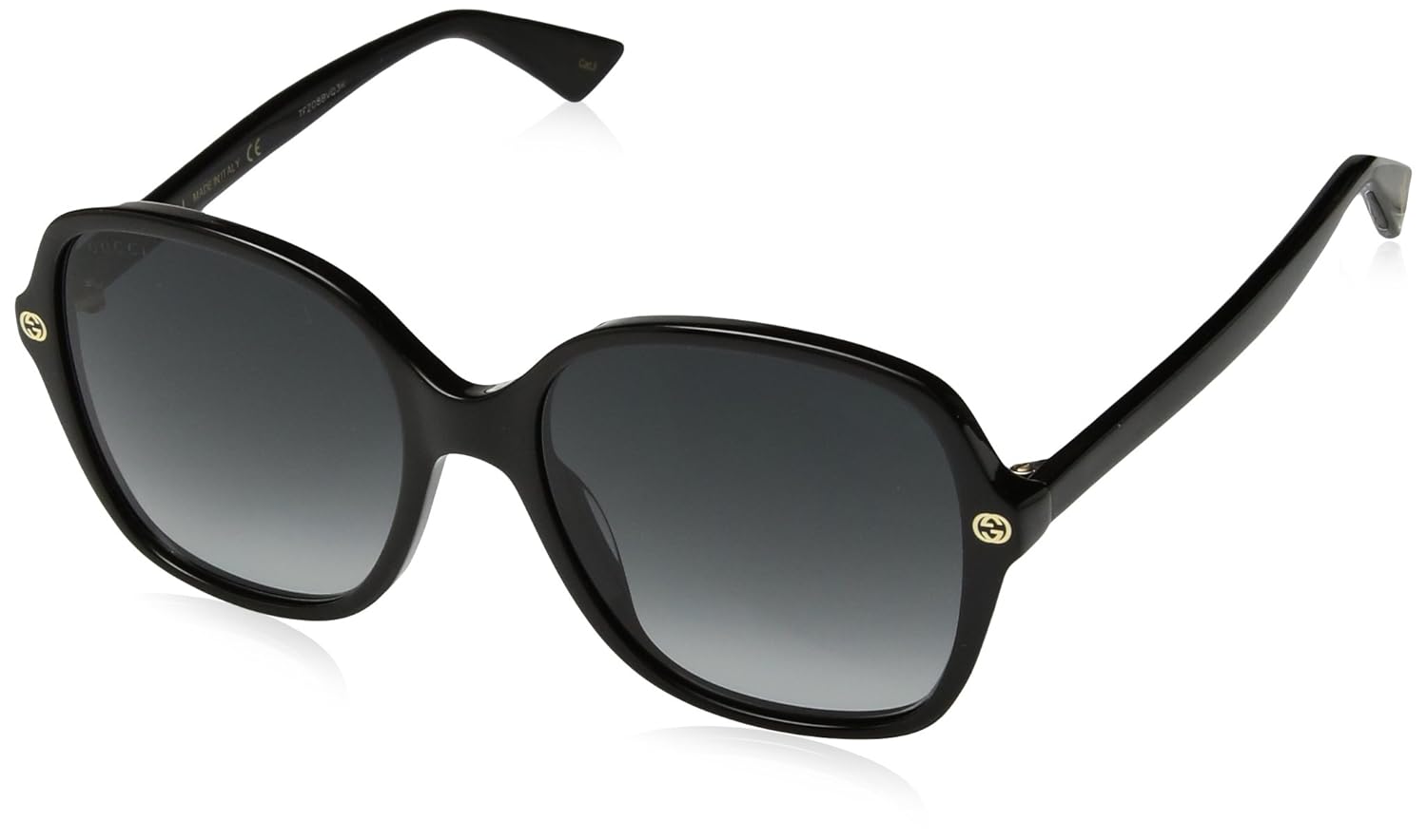 Gucci Women's GG0092S 001 Sunglasses, Black/Grey, 55 Gucci Amazon.co