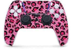 MIGHTY SKINS MightySkins Carbon Fiber Gaming Skin for PS5 / PlayStation 5 Controller - Pink Leopard | Durable Textured Carbon Fiber Finish | Easy to Apply and Change Style | Made in The USA