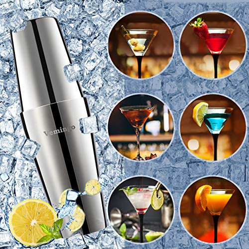 20-Teilig Cocktail Set mit Ständer | Vemingo Cocktail Shaker Set Cocktail Mix Set | 750ml Cocktailshaker Edelstahl… – Bild 6