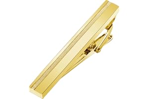TAIGRAMA Tie Clips for Men Silver Gold Gun Black, 2 Inch Tie Bar Tie Pins and Clips for Skinny Ties and Regular Ties, Unique Men Tie Clip Tie Clasp Suitable for Wedding Business Father's Day Gift