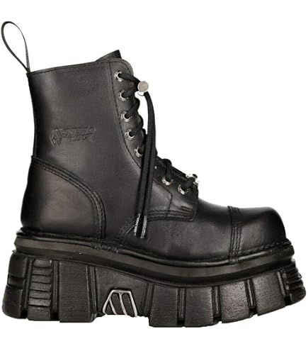Amazon.com | New Rock M-NEWMILI083-S21 Men's Metallic Combat Boots
