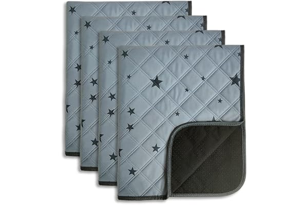 RIOUSSI Washable Pee Pads for Dogs, Reusable, Absorbent, Leakproof, Non Slip Pet Puppy Pads for Potty Training. 18x24 Inch(4p