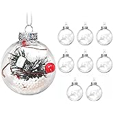3.15 Inch Clear Fillable Ornament Balls, 8 Pcs Clear Hanging Ornaments Plastic Ball, DIY Plastic Ornaments Round Balls, Perfect for Decoration On Christmas Trees, Wedding, Party