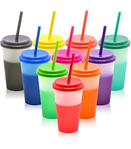 Amazon.com | Suertestarry Tumbler with Straw and Lid,Water Bottle Iced  Coffee Travel Mug Cup,Reusable Plastic Cups,Perfect for  Parties,Birthdays,24oz-10 Pack (10 Pack Glitter, 10 pack): Tumblers & Water  Glasses