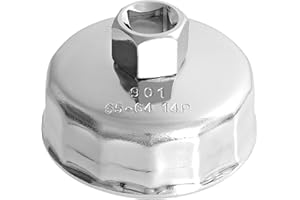 Tongze 64-65mm Oil Filter Wrench: 14 Flutes Oil Filter Removal Tool Compatible with Wix 57356, 15400-PLM-A02 Oil Filter for Honda Accord Acura Civic CRV, Nissan Sentra, etc