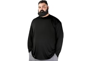 BRISIRA Mens Big and Tall Rash Guard Long Sleeve Swim Shirt– UPF 50+ Sun Protection, Cooling, Quick Dry, Lightweight 2XL-6XL