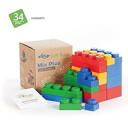 UNiPLAY Mix Soft Building Blocks - 34-Piece Set for