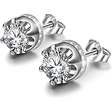 ANGEL NINA Christmas Jewellery Gifts for Women Pure love Stud Earrings for Women 925 Sterling Silver, Aquamarine Crystals from Swarovski, Elegant Jewellery Gift Box, Allergen-free