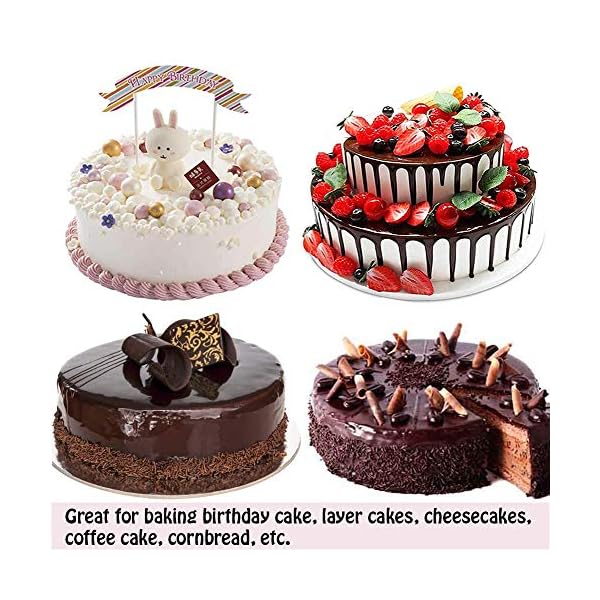 SUNSK Silicone Cake Molds 8 Inch Round Cake Tins Non Stick Baking Molds Bakeware Tray for Chocolate Cookies Breads Pie…