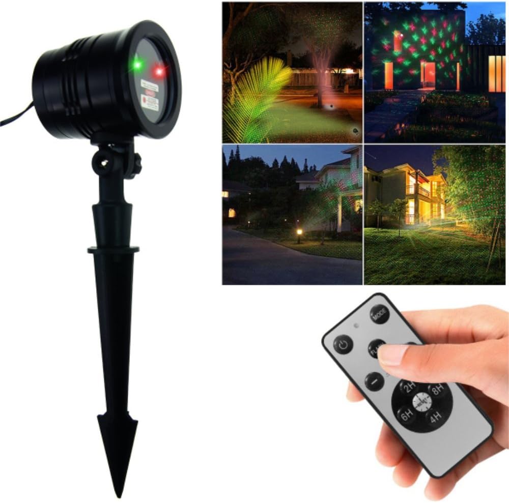 Glighone Christmas Projector Lights Waterproof Projector Lamp Landscape Spotlights for Festive Party Birthday Stage Wedding Halloween Garden Outdoor Indoor LED Decoration Lighting