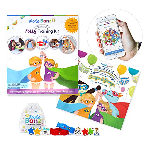 Kudo Banz Potty Starter Kit - Effective & Award Winning Positive Reinforcement Tool for Potty Training. Includes Storybook, 2 BANZ, 4 Kudos, 3 Magical Kudos and Free App (AS SEEN ON Shark Tank)
