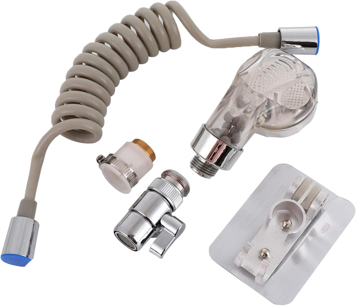 TOPWAY Brass Tap Diverter Splitter with Shower Head Bidet Sprayer and 1.5m Flexible Hose Set for Kitchen Bathroom Sink Faucet Valve M22 X M24 Connectors - Image 3