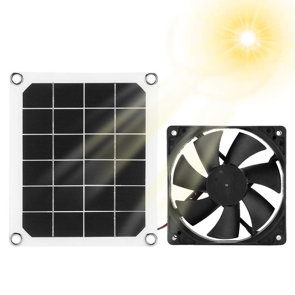 Solar Panel Exhaust Fan - IP65 Waterproof Portable for RVs, Greenhouses, Pet Houses and Chicken House