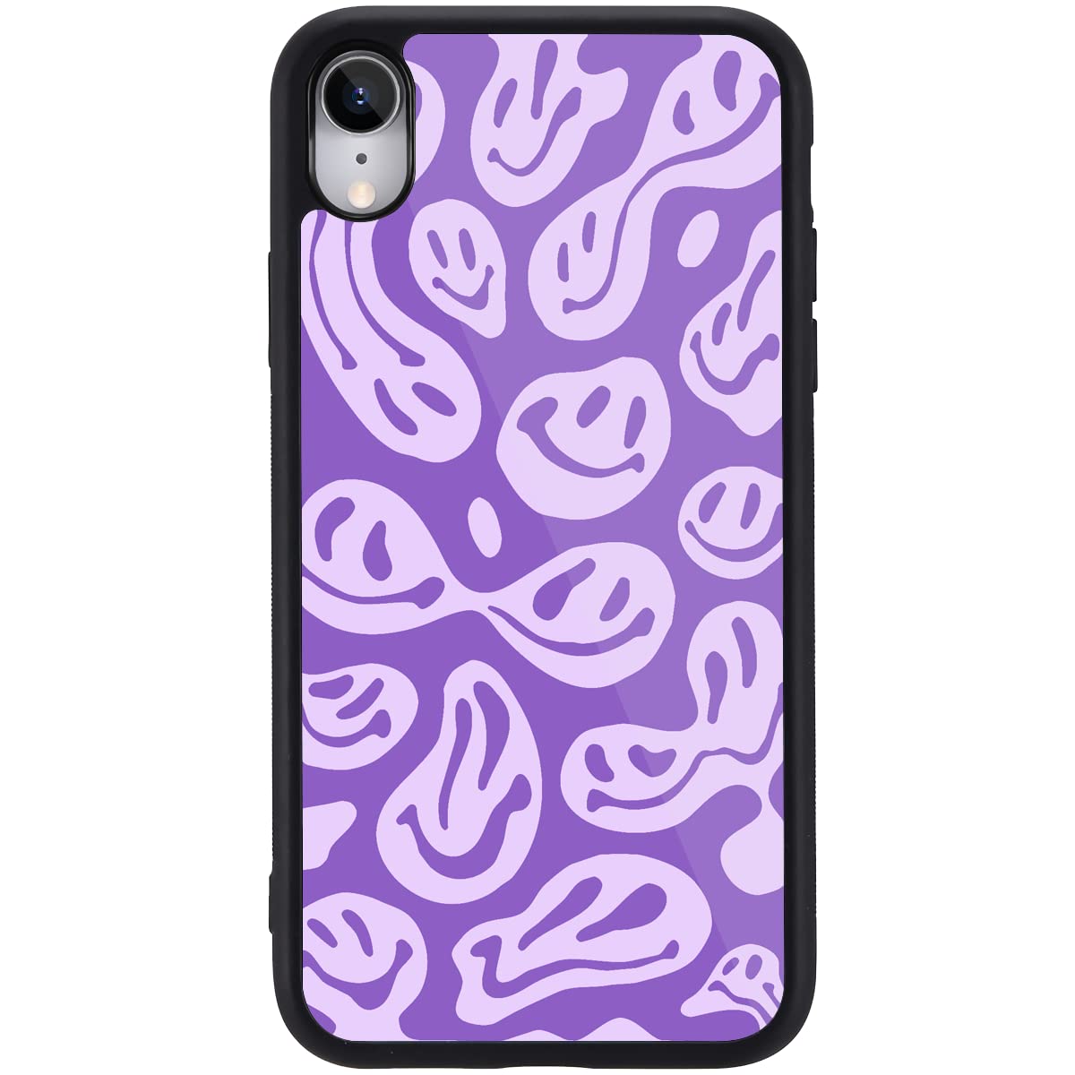 MAYCARI Slim Protective Phone Case for iPhone Xs Max(for Women Men), Aesthetic Happy Funny Face Hippie-F Print Design, Soft TPU Hard Back Shockproof Protective Cell Phone Case for iPhone Xs Max