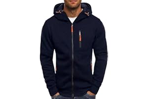 Willisos Hoodies for Men Zip Up, Mens Hoodies Zip Up Lightweight Long Sleeve Sports Hooded Sweatshirt Jackets with Zip Pocket