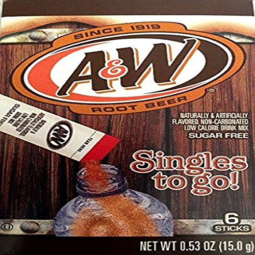A&W Singles To Go Powder Packets Sugar Free, NonCarbonated Root Beer
