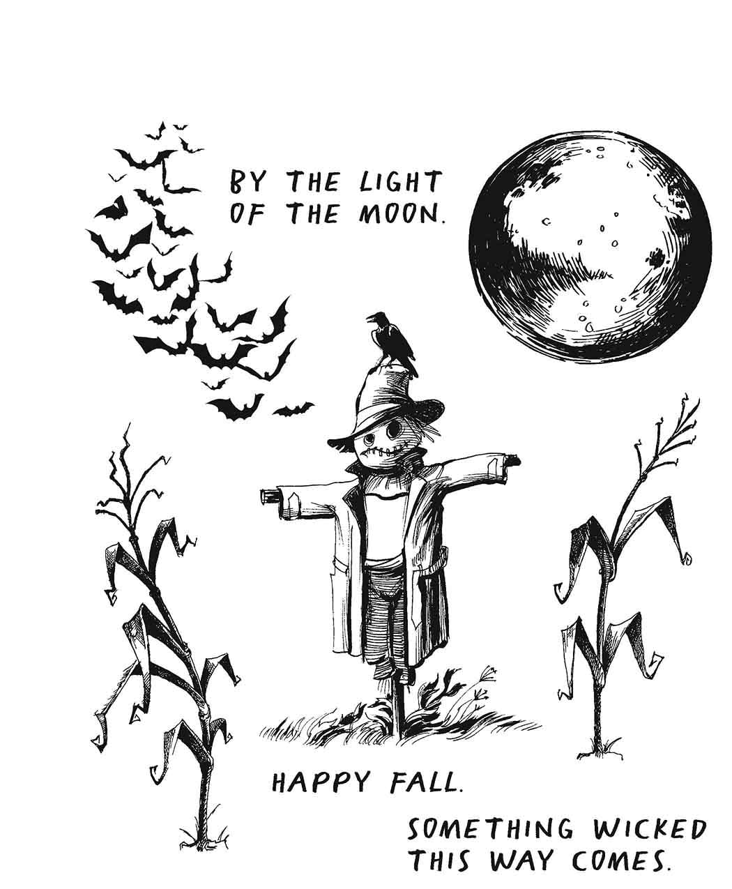 Tim Holtz Cling Stamps 7"X8.5"-The Scarecrow