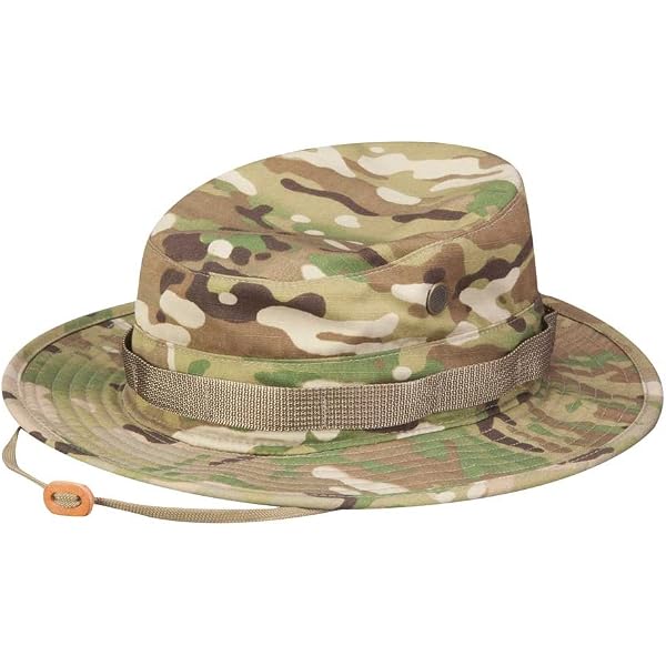 Propper Men's 100% Cotton Boonie Hat - Military Spec (MIL-H-44105B), Woodland Camo, 7 1/4, With Chin Strap