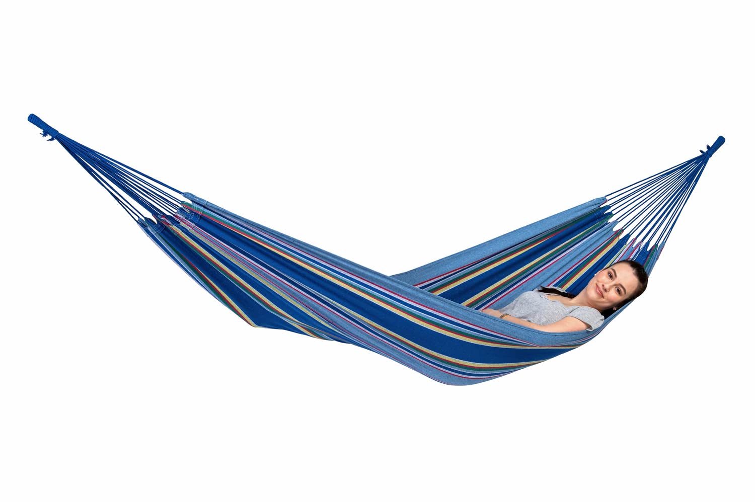AMAZONAS Hammock Weatherproof UV Resistant Tahiti Ocean 200 cm x 100 cm up to 120 kg Blue Stripes