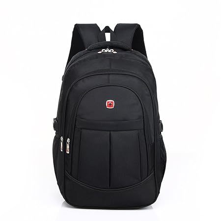 DeLamode Men Swiss Army Knife Notebook Backpack Double Shoulder Travel Student Bag Black-17