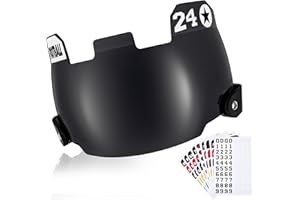 Syhood 1 Set Sports Football Visor Youth Football Helmet Visor Facial Protection Visor with Clips Teen, 9 Stickers