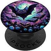 Gothic bat Spooky Bats in Front of Moon at Night PopSockets Adhesive PopGrip