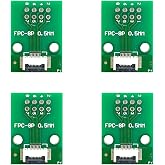 MTCELL 4Pcs FFC/FPC PCB Converter Board 8 Pin 1.0mm to DIP 2.54mm Adapter | Pre-soldered connector, flat flex cable support, 0.5mm backside pitch, 26x19x3.5mm, laptops, DVD, LCDs, DIY, easy install