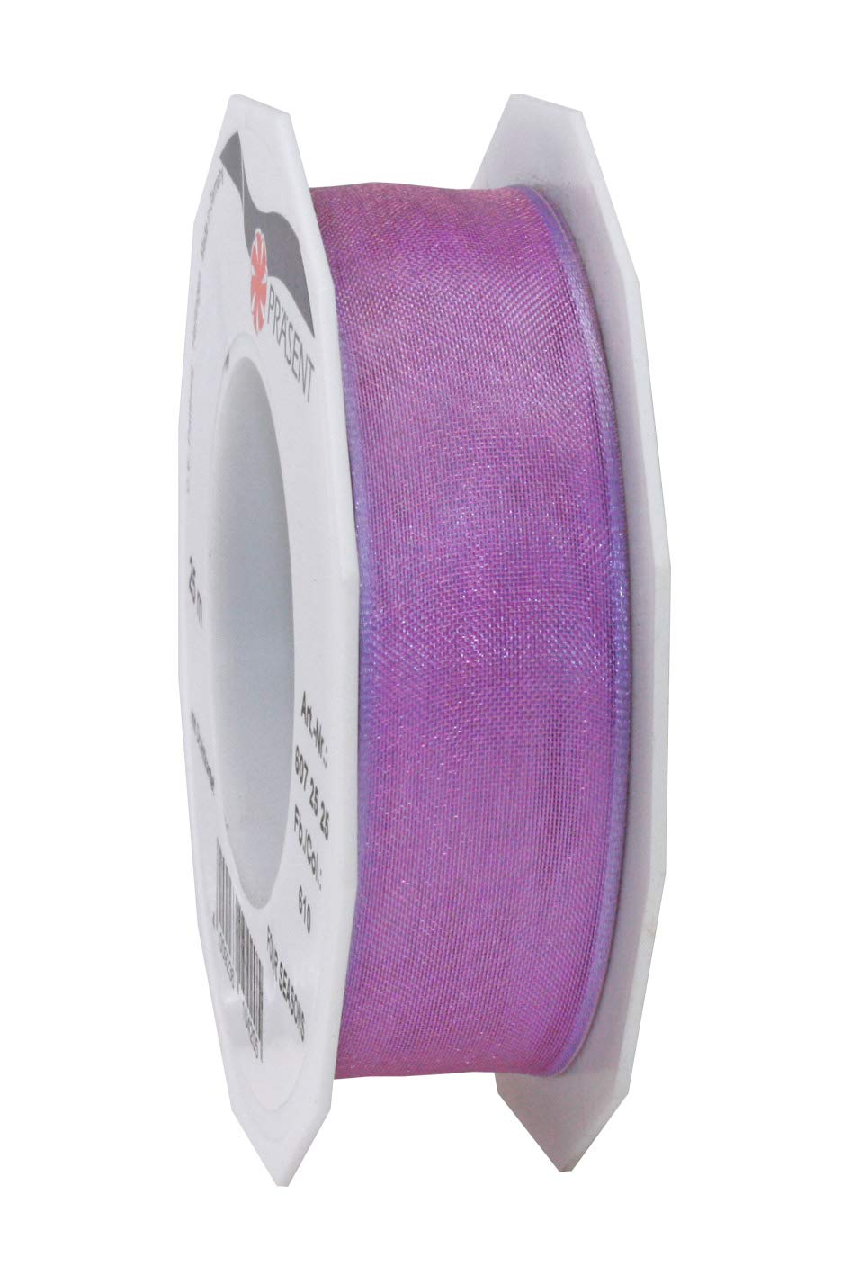 Präsent - Four Seasons Organza Wired Edge Ribbon Lilac 25 mm Width, 25 m Length