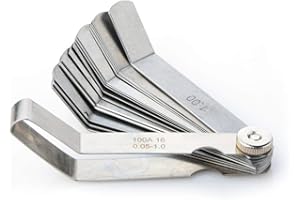 Mayata 1 PCS 100A16 0.05-1mm Thickness Curved Steel Gapped Metric Filler Feeler Gauge Tool with 16pcs Blades for Woodworking Measurement