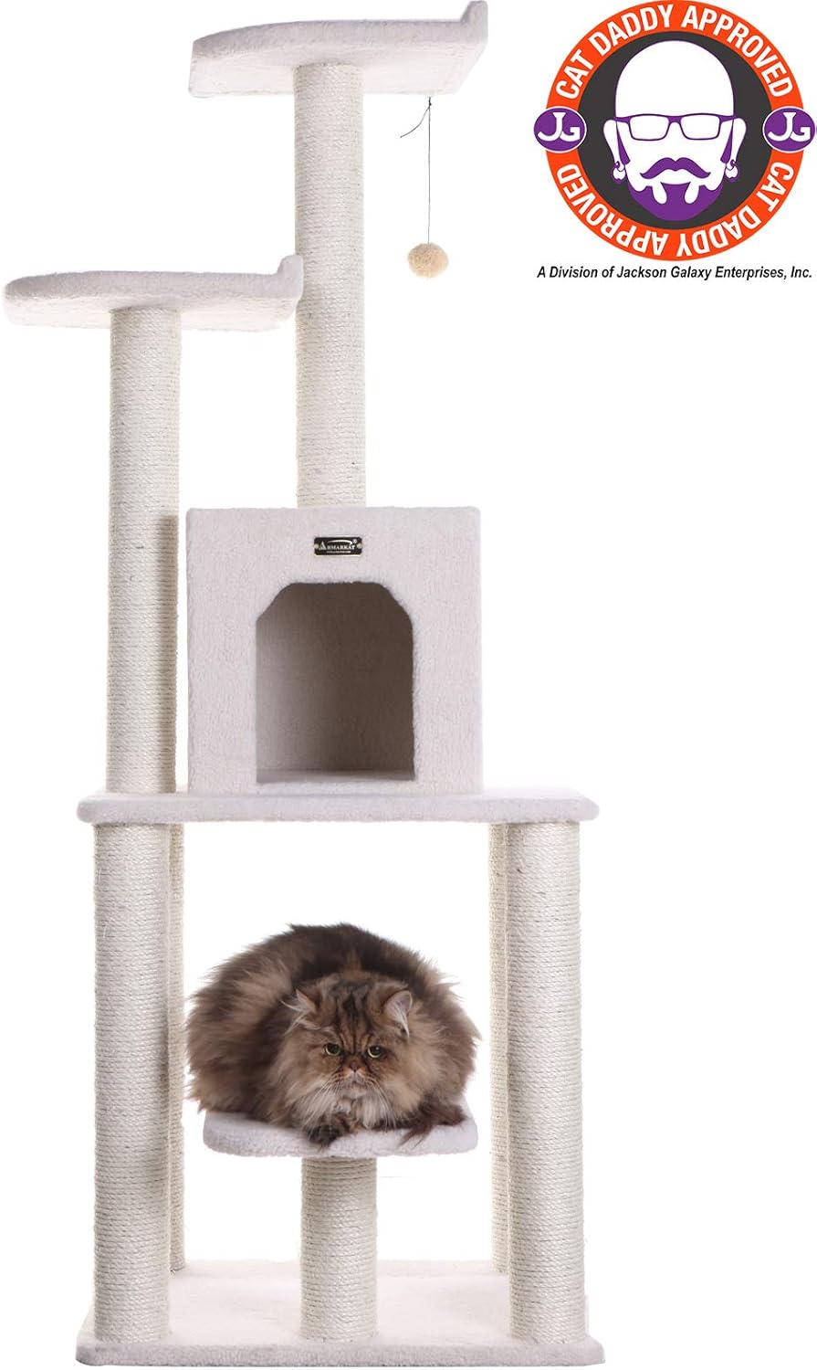 Armarkat 62-Inch Cat Tree, Model B6203, Ivory : Cat Tower : Pet Supplies
