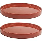 2 Pack Ceramic Plant Saucer Pot Tray 6 Inch Terracotta, Planter Saucers 6 7 8 9 10 11 12 15 Inch, Durable Sturdy Flower Drainage drip Water Tray for Glazed Pots Base (6.4 Inch- Red Terracotta)