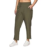 RBX Women's Plus Size Ankle Pant with Pockets Lightweight Quick Drying Woven Weekend Pants