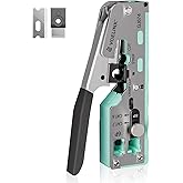 VCELINK Upgraded Stainless Pass Through RJ45 Crimp Tool with A manually Adjustable knob, All-in-One Network Crimper for CAT7/