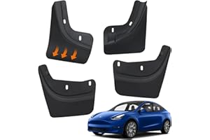 KUBVICI Mud Flaps for Tesla Model Y 2025 2024 2023 2022 2021 2020, Flexible No Drilling/Tape Mud Guards Splash Guards Fenders for Tesla Model Y Accessories 2025, Set of 4 Mudguards Mudflaps for Tesla Y