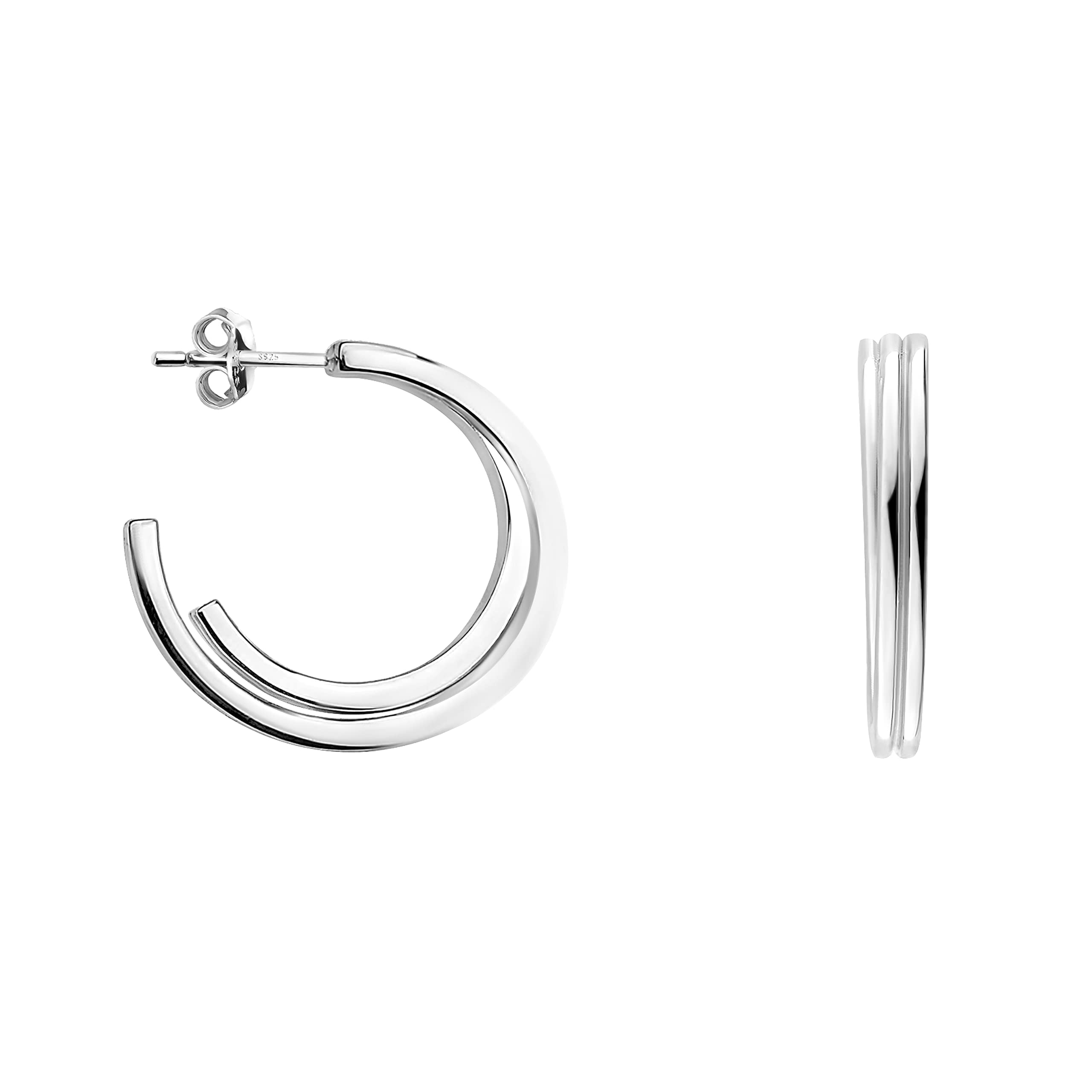 SOFIA MILANI - Women's Earrings 925 Silver - Curved Creole - E1279