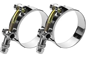 WYSIWYKA 2 Pack 3" T-Bolt Hose Clamps, 304 Stainless Steel Turbo Intake Clamp, Working Range 83mm-91mm for 3" Hose OD