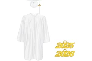 Happy Secret Kindergarten and Preschool Graduation Cap and Gown Set with Tassel and 2025 and 2026 Year Charms