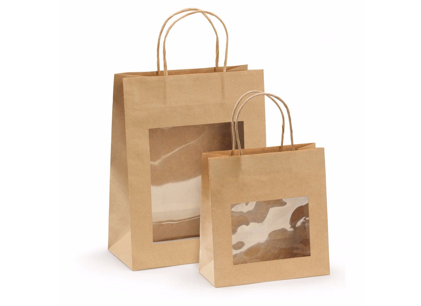 Sac kraft brun à fenêtre et poignées torsadées Amazon.fr Commerce, Industrie & Science