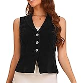 Allegra K Women's Waistcoat Suit Velvet Sleeveless Lapel V Neck Dressy Teacher Blazer Vests