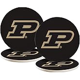 Desert Cactus Purdue University Circle Ceramic Coasters 4 Pack Boilermakers Absorbent Drink Coasters with Cork Backing (Design A)